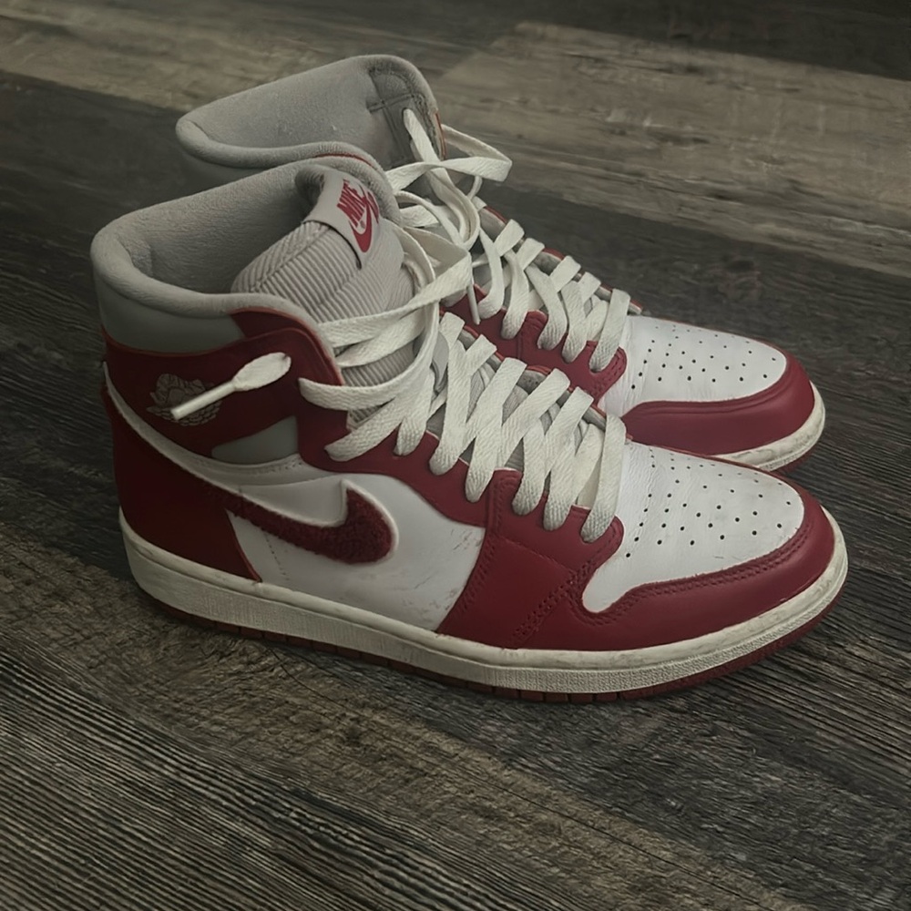 Woman Jordan 1 size 8.5 red white and gray!